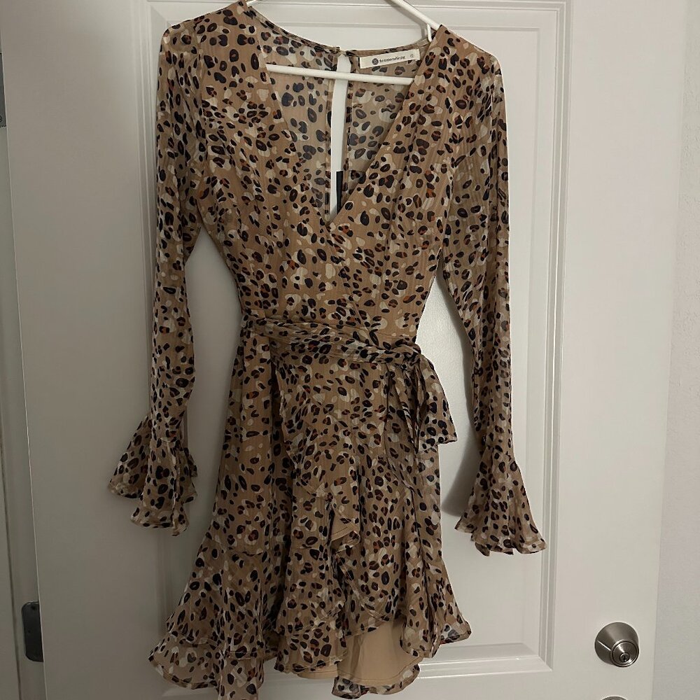 The Impeccable Pig Cheetah Print Wrap Dress